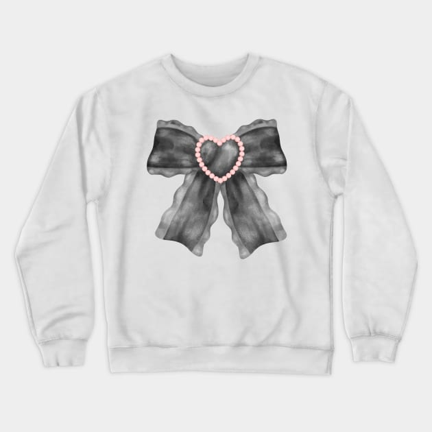 coquette black bow ribbon Crewneck Sweatshirt by Berenicelee23